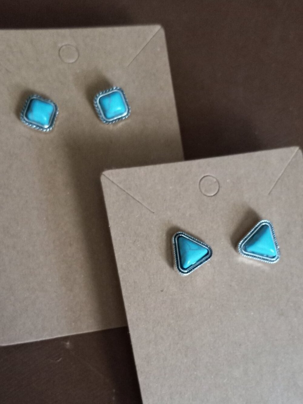 Turquoise Studs set of 2 Fashion Jewelry SW BOHO